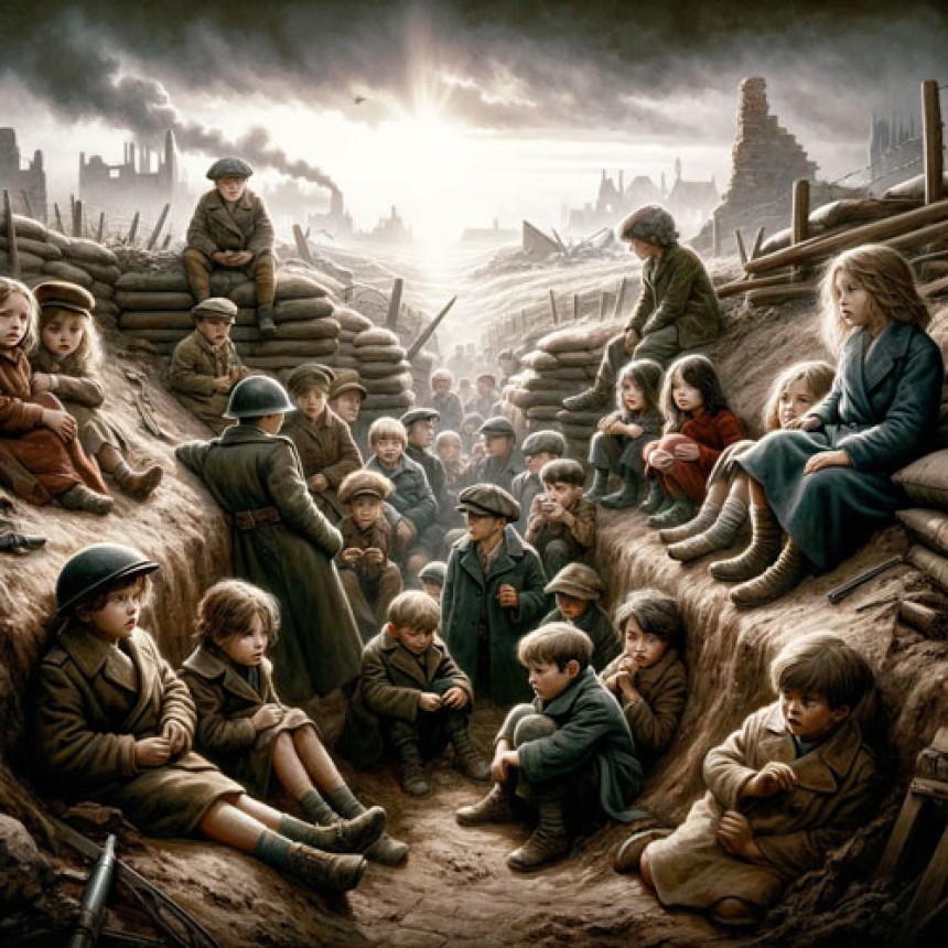Зображення дітей в окопах Англії, 1941 - історія виживання