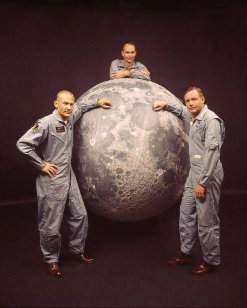 Астронавти Аполлона-11 Базз Олдрін, Майк Коллінз і Ніл Армстронг. Фото NASA, 1969 рік.