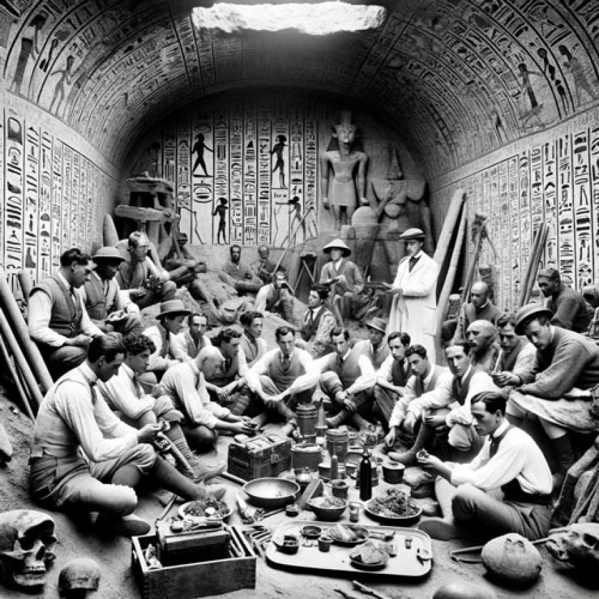Обід археологів у гробниці Рамсеса XI, Єгипет 1923: загадкове фото
