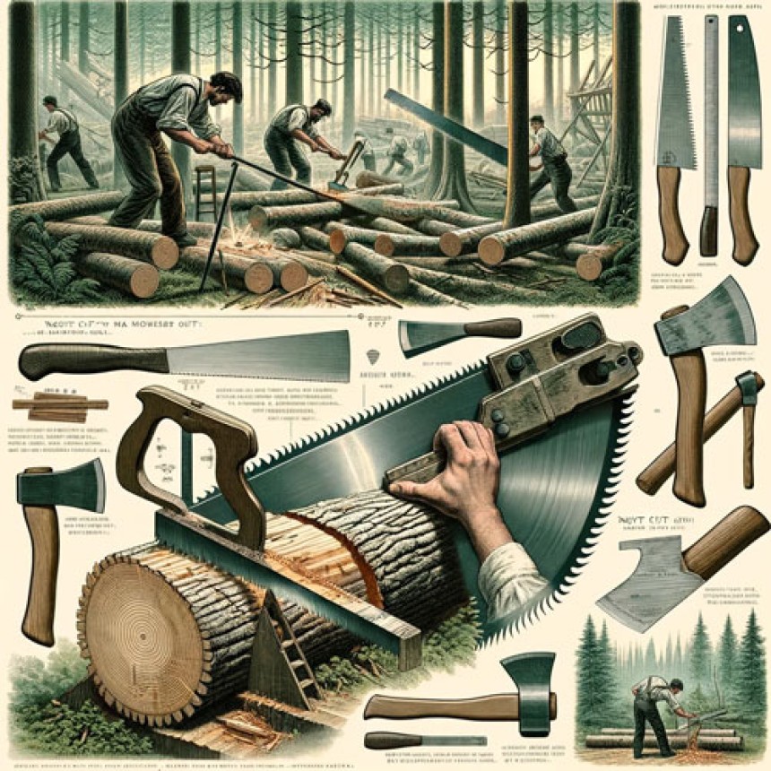 Старовинні зображення американських лісорубів кінця 1800-х