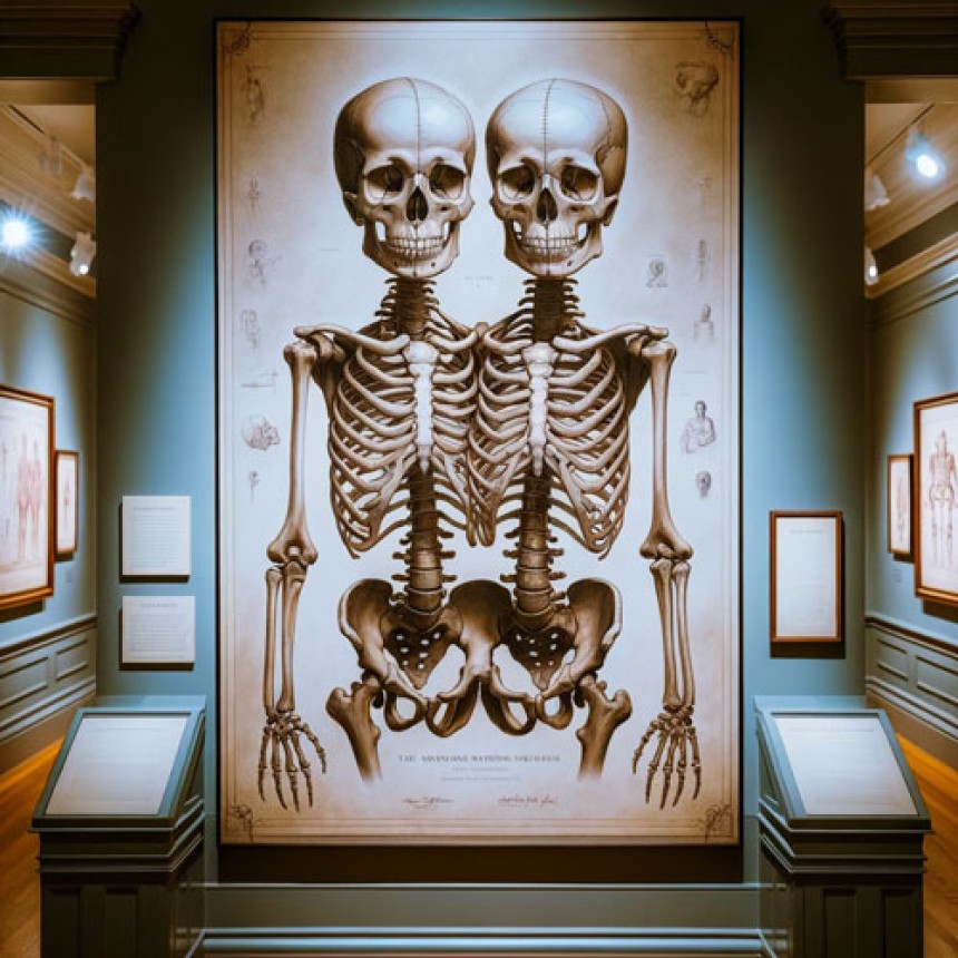 Загадковий скелет сіамських близнюків у музеї Мюттера