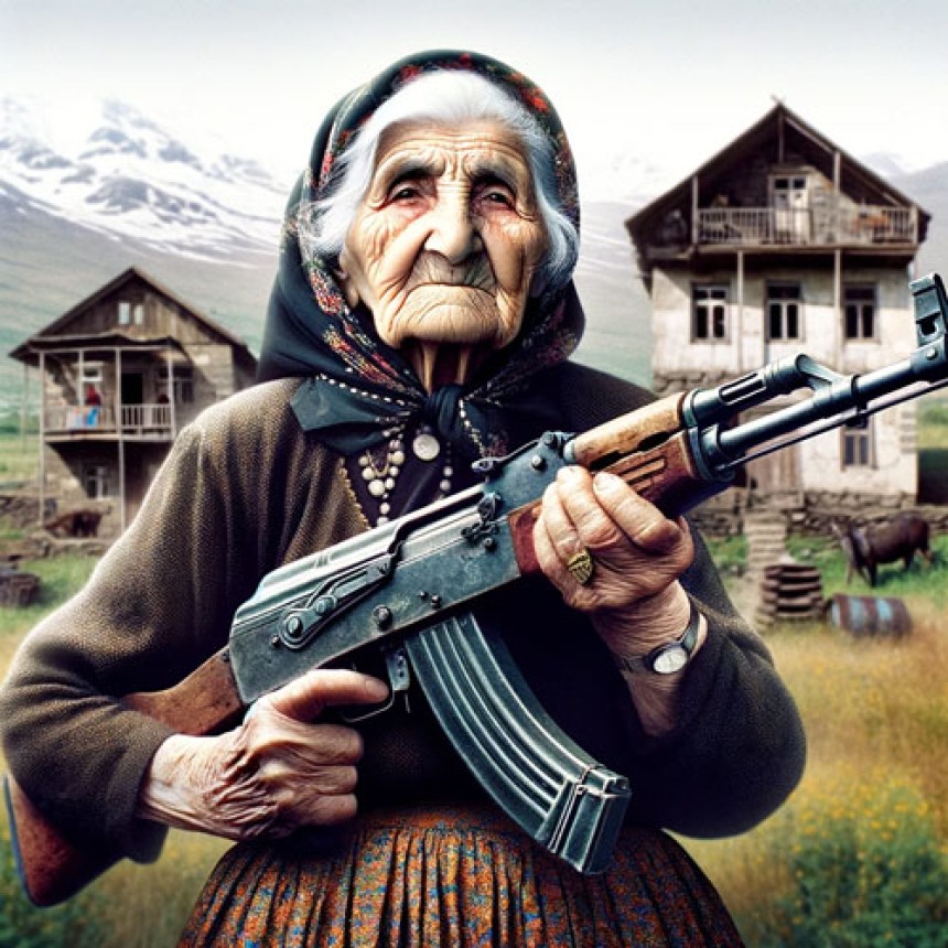 Історичний образ: 106-річна вірменка з автоматом у 1990 році
